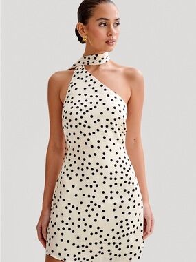 Meshki Joan Satin Asymmetrical Mini Dres